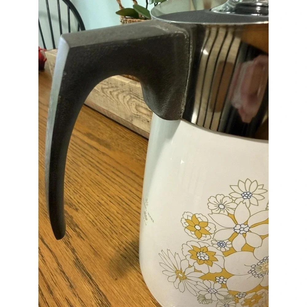 9 cup floral bouquet coffee percolator
